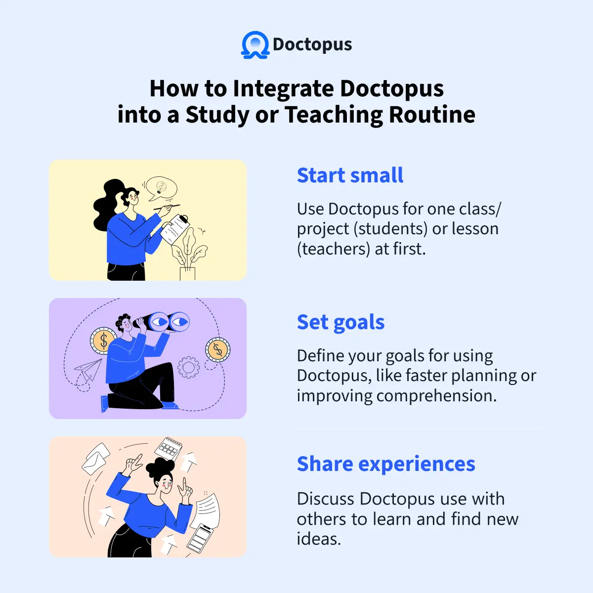 How to integrate Doctopus into a teaching or study routine