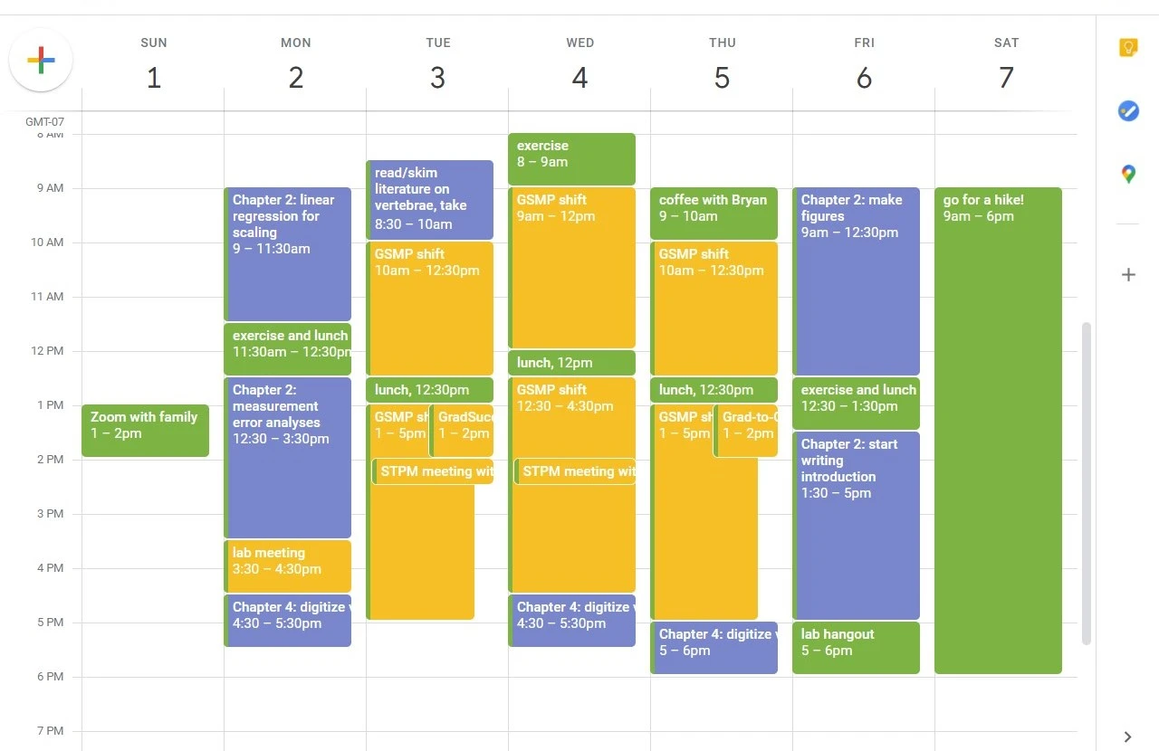 Google Calendar example